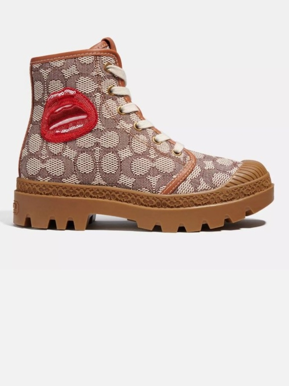 💋Coach X Tom Wesselmann Trooper Mid Top Boot In Signature Jacquard